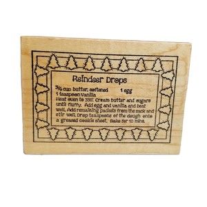 Darcie's Reindeer Drops Rubber Stamp T-4595 Christmas Recipe